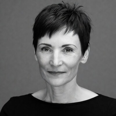 Woman with short black hair portrait