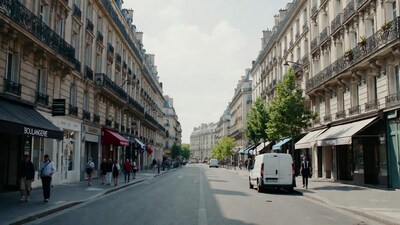Parisian Street with Haussmann Buildings