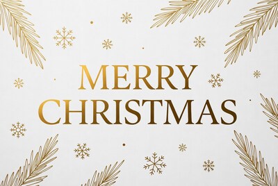 Merry Christmas Gold Text Illustration