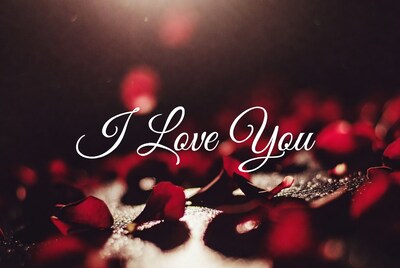 I Love You with Red Rose Petals
