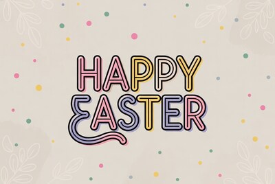 Happy Easter Neon Text Illustration