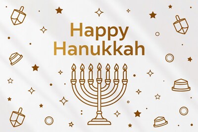 Happy Hanukkah Menorah Illustration