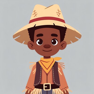 African-American boy in cowboy costume