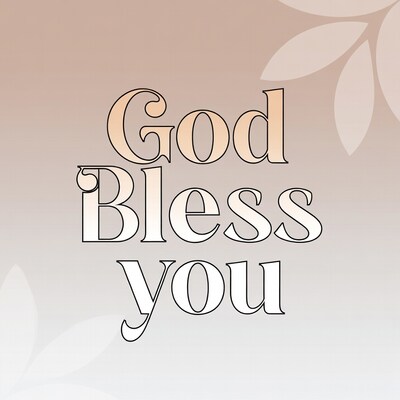 God Bless You Text Illustration