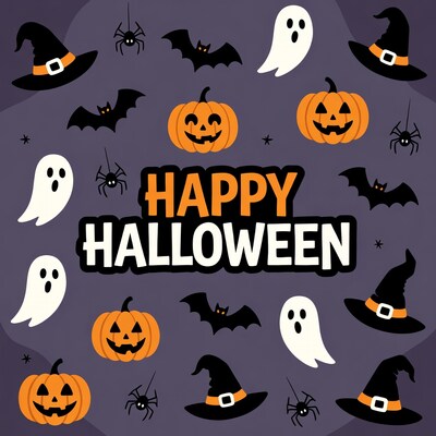 Happy Halloween Clipart Illustration
