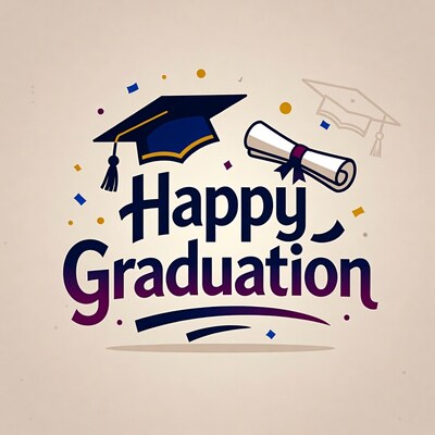 Happy Graduation Clipart Illustration
