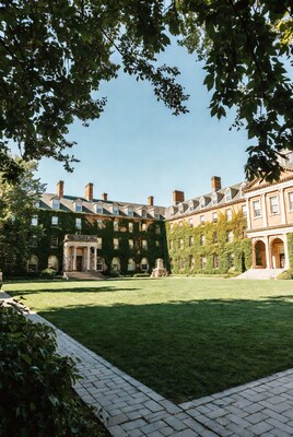Ivy-Covered Historic Building Courtyard