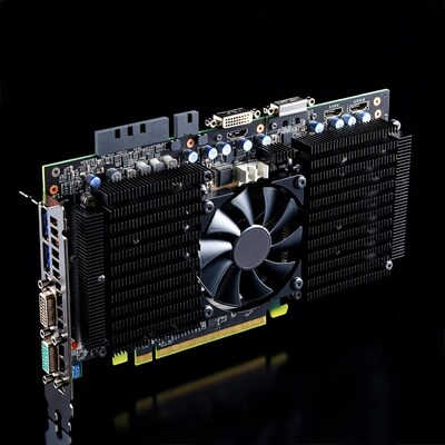 High-end graphics card with dual fans