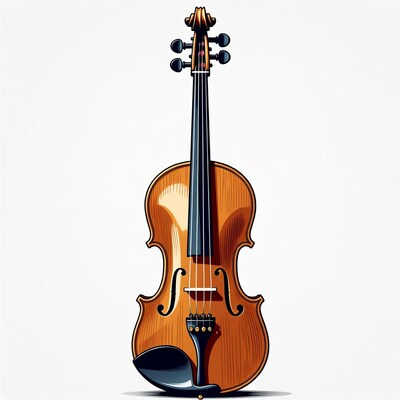 Violin on white background