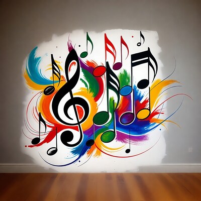 Colorful Music Notes Wall Mural