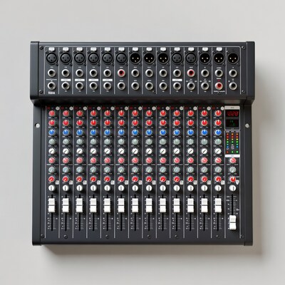 Black 12-Channel Audio Mixer