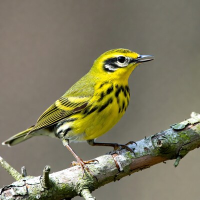 Yellow Warbler perched on branch