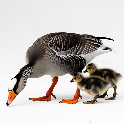 Spur-winged Goose with Goslings