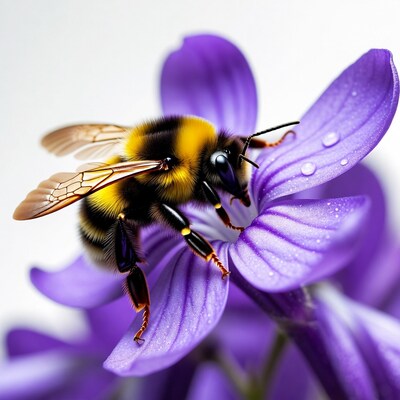 Bumblebee on purple flower