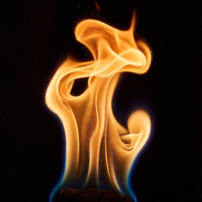 Swirling Flames on Black Background