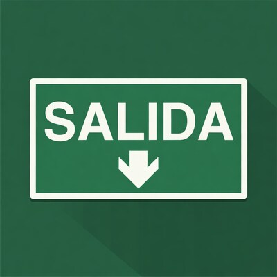 Green Salida Exit Sign Arrow
