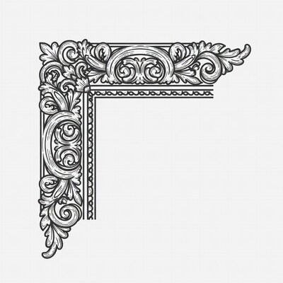 Ornate Victorian Corner Frame Illustration