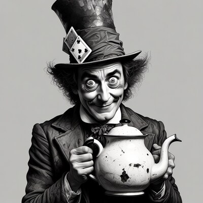 Mad Hatter holding teapot