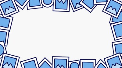 Blue Photo Frames Border Illustration