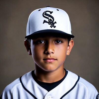 Boy in Chicago White Sox baseball uniform