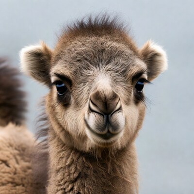 Cute baby camel close-up