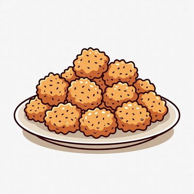 Pile of Breaded Chicken Nuggets on Plate