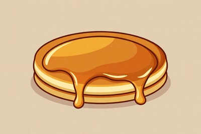 Pancakes with dripping syrup