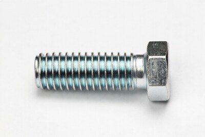 Hex Head Bolt on White Background
