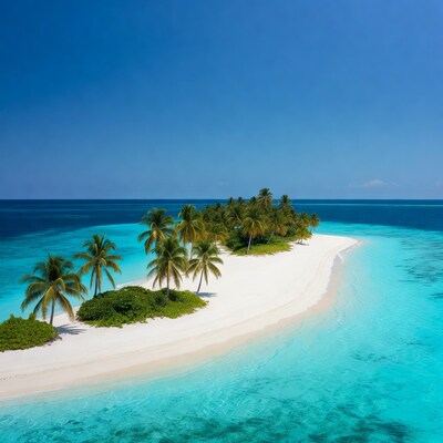Tropical island with palm trees