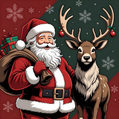Santa Claus with Reindeer