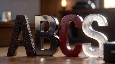 ABCS 3D Letters on Wooden Floor