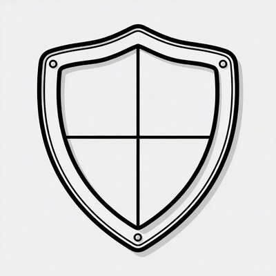 Black Outline Shield Icon
