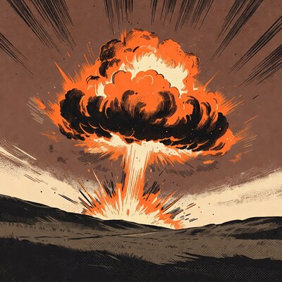 Massive Nuclear Explosion Illustration