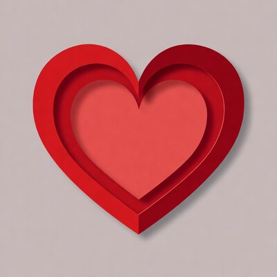 Layered Red Paper Heart