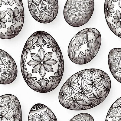 Zentangle Easter Eggs Pattern