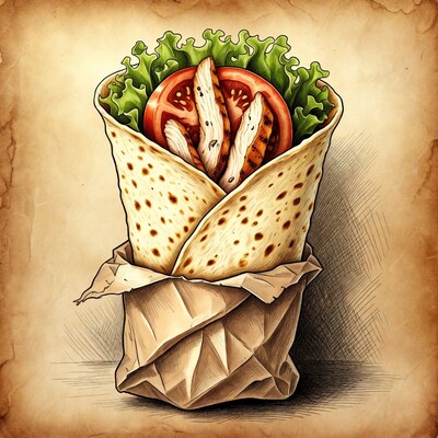 Chicken Wrap in Paper Wrapper