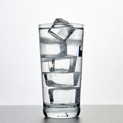Glass of Water with Ice Cubes