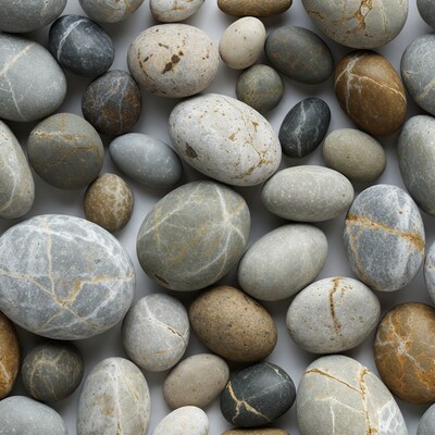 Assortment of smooth pebbles