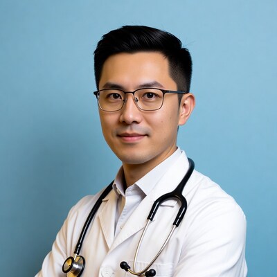 Asian male doctor with stethoscope