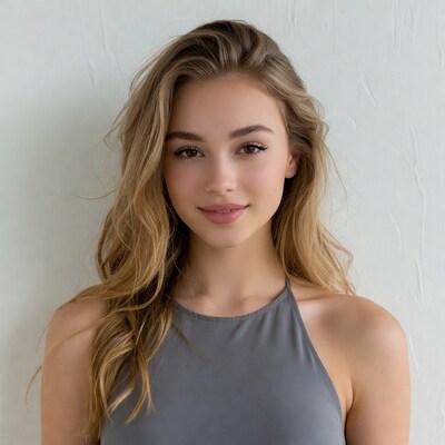 Young woman with wavy blonde hair