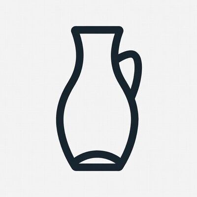 Black line art pitcher