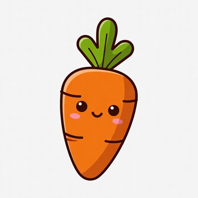 Cute Kawaii Carrot Illustration