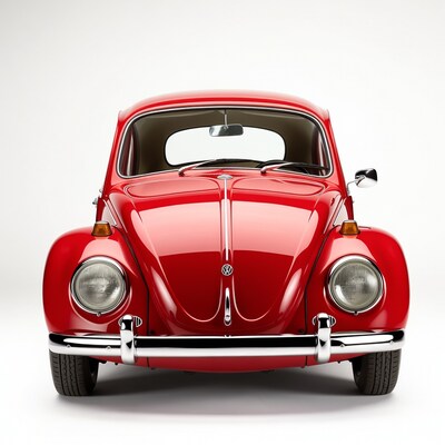 Red Volkswagen Beetle front view