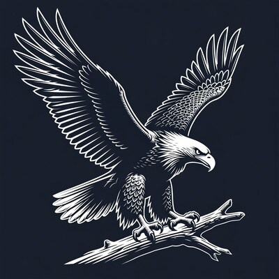 Bald Eagle Perched on Branch