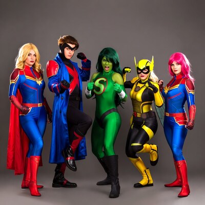 Captain Marvel, She-Hulk, Wasp Cosplayers Group