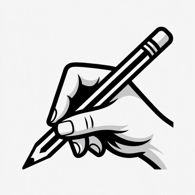 Hand holding pencil writing