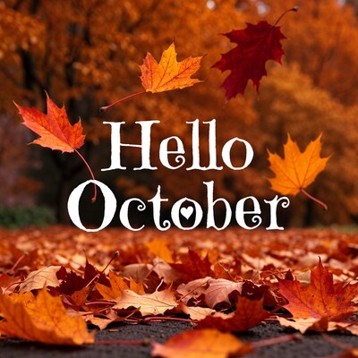 Hello October Autumn Leaves