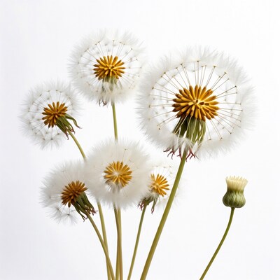 Cluster of white dandelion seeds