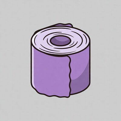 Purple toilet paper roll illustration