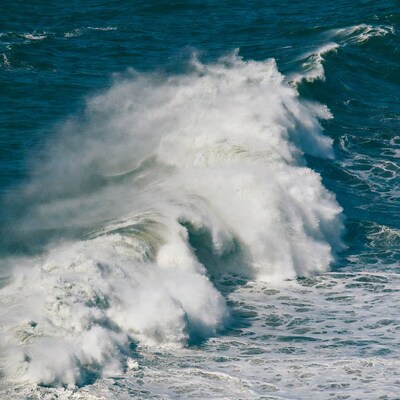 Massive crashing ocean waves